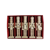 6" Musical 5 Piece DIY Pinewood Nutcracker Set by Make Market®