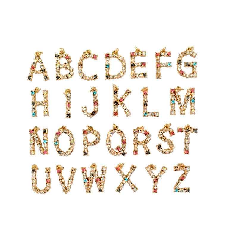Blue Moon Studio™ Gold-Colored Alphabet Stone Charm Set