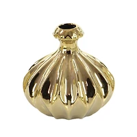 6" Gold Stoneware Glam Vase, 3ct.