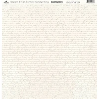 Paper Café Cream & Tan French Writing 12" x 12" Cardstock, 15 Sheets
