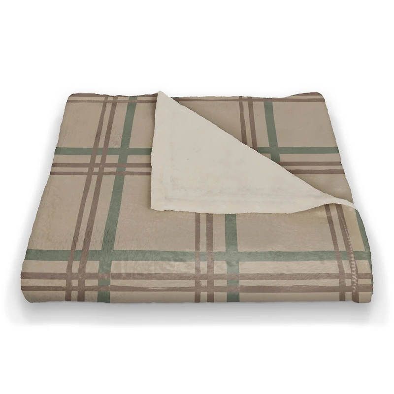 Holiday Plaid on Brown Coral Fleece Blanket
