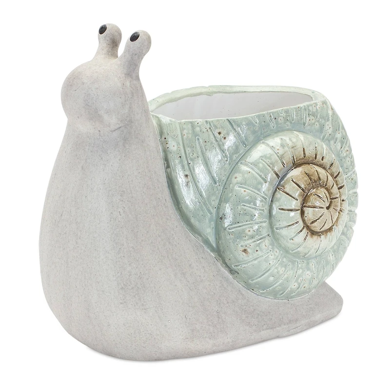 Terracotta Snail Figurine Planter Set