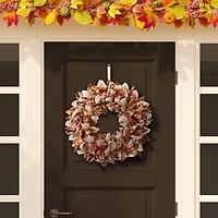 Glitzhome® 18.5" Fall Plaid Fabric Wreath