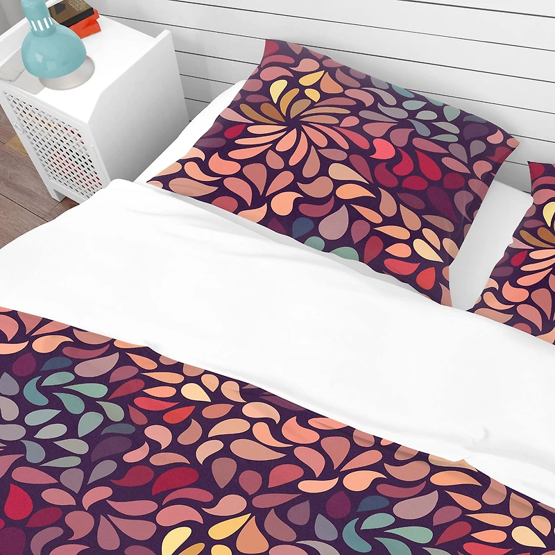 Designart 'Abstract Floral Pattern' Bohemian & Eclectic Bedding Set