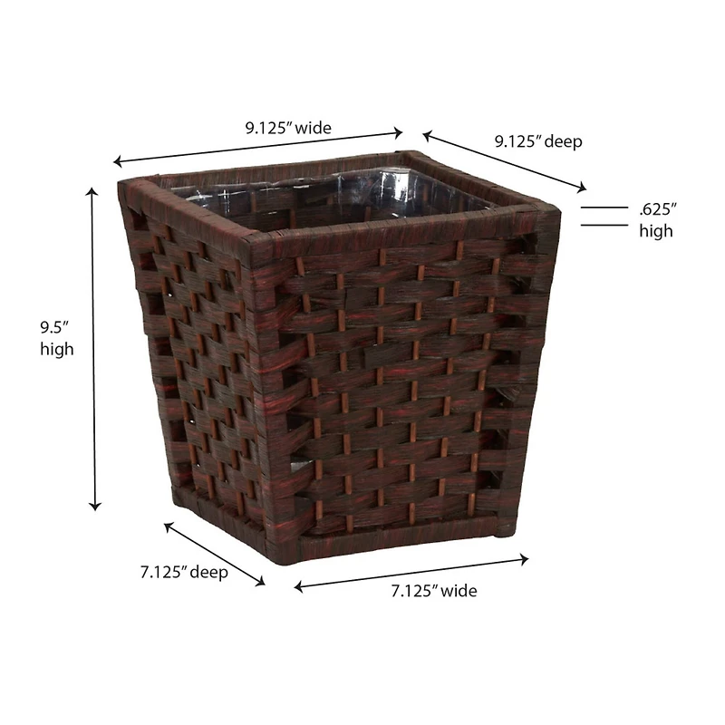 Household Essentials 10" Woven Square Waste Basket