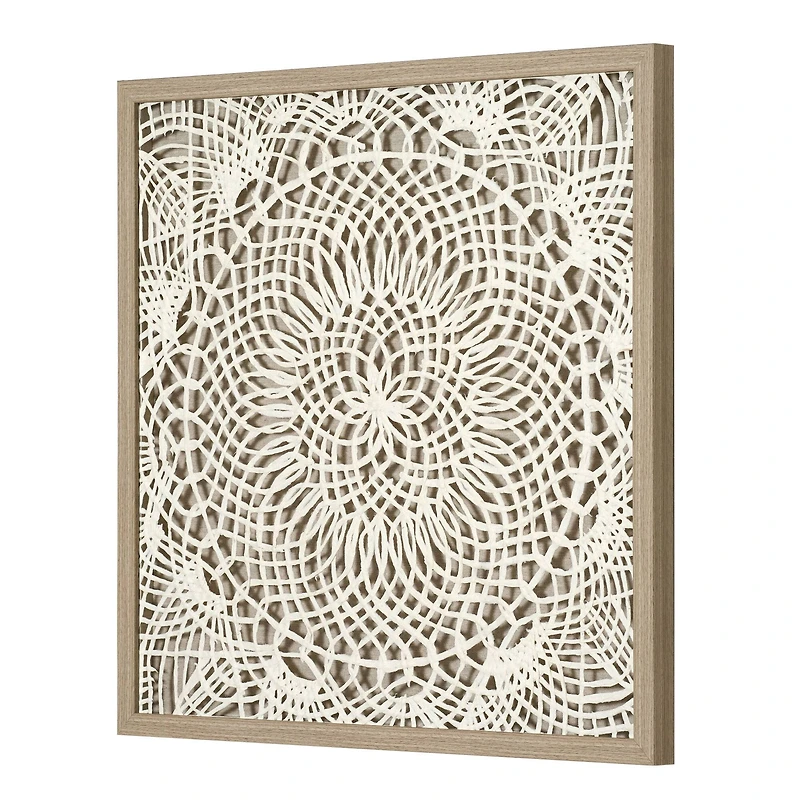 Boho Framed Natural Rice Paper Wall Art