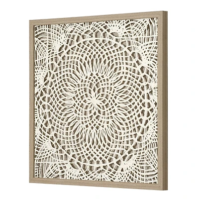Boho Framed Natural Rice Paper Wall Art