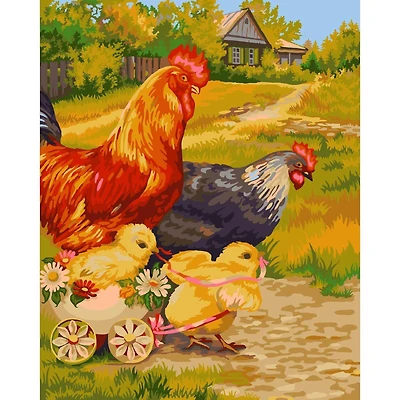 Crafting Spark Roosters Painting by Numbers Kit