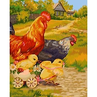Crafting Spark Roosters Painting by Numbers Kit