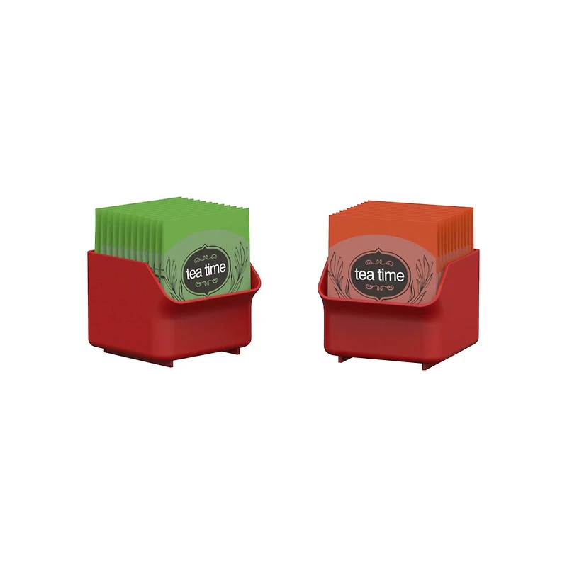 Mind Reader Red 6 Drawer Tea Bag Holder