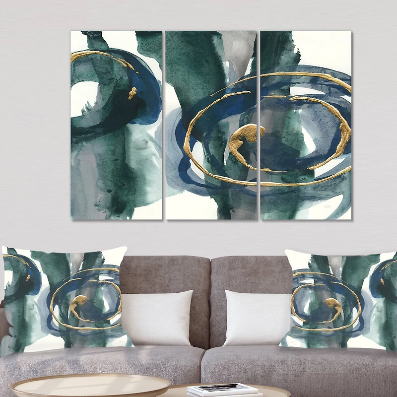Designart - Mettalic Indigo and Gold III