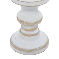 White Wood Farmhouse Candle Holder Set