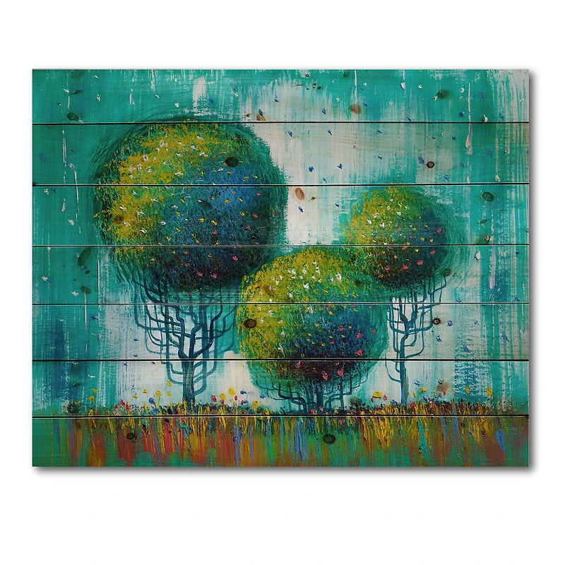 Designart - Colourful Trees Impressionist Landscape II