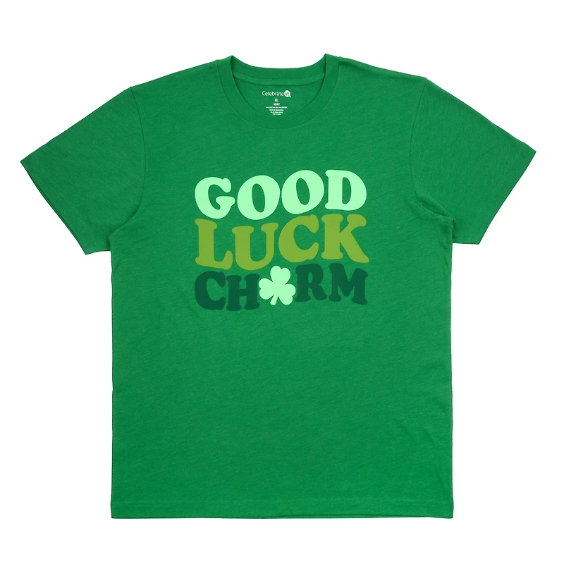 St. Patrick's Day Green Good Luck Charm Adult T-Shirt by Celebrate It™