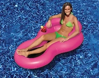 62.5" Inflatable Pink Cool Chair Water Lounge Chair with Holes