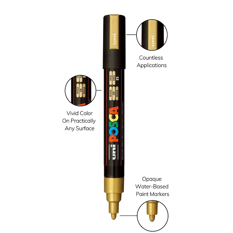 POSCA® PC-5M Medium Metallic Paint Markers