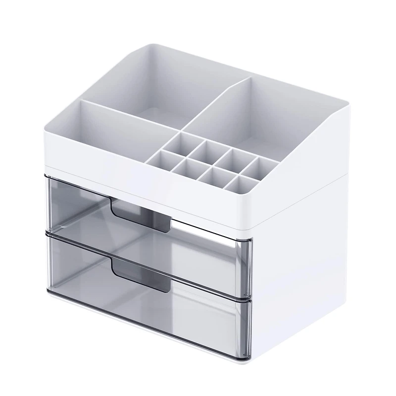 White Storage Organizer with Clear Drawers by Simply Tidy®