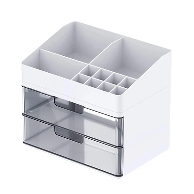 White Storage Organizer with Clear Drawers by Simply Tidy®