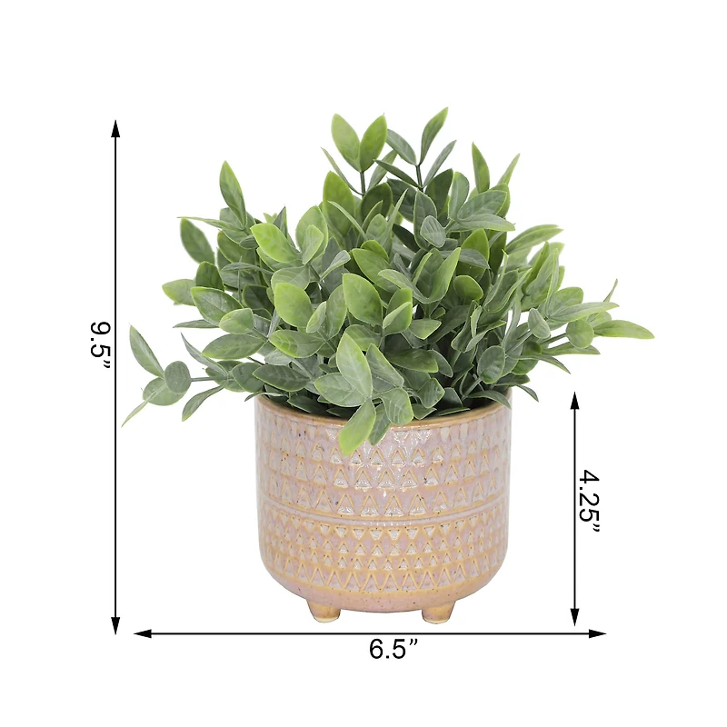 Flora Bunda® 9.5" Tea Leaf in Mauve Pharaoh Footed Pot