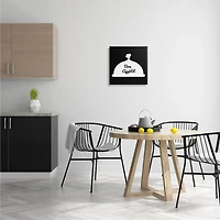 Stupell Industries Bon Appetit Phrase Mustache Chef Modern Design Canvas Wall Art