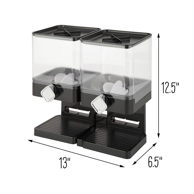 Honey Can Do Black Compact Double Cereal Dispenser