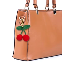 Blue Moon Studio™ Crochet Cherry Bag Charm