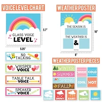 Hadley Designs Rainbow Circle Time Bulletin Board Calendar for Classroom Wall Set