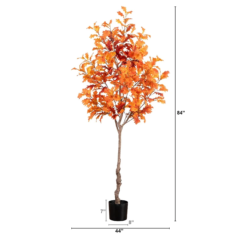 7ft. Potted Artificial Autumn Oak Tree