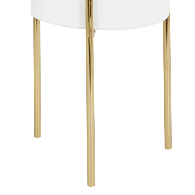 White Metal Contemporary Planter Set