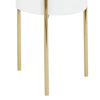 White Metal Contemporary Planter Set