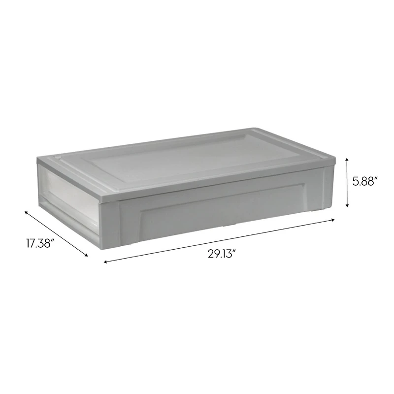 IRIS® 27.5qt. Gray & Clear Underbed Storage Drawer