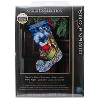 Dimensions® Gold Collection Santa's Flight Stocking Counted Cross Stitch Kit