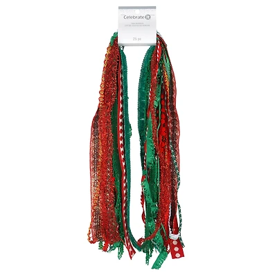 Red & Green Ribbon Trim by Celebrate It®, 25ct.