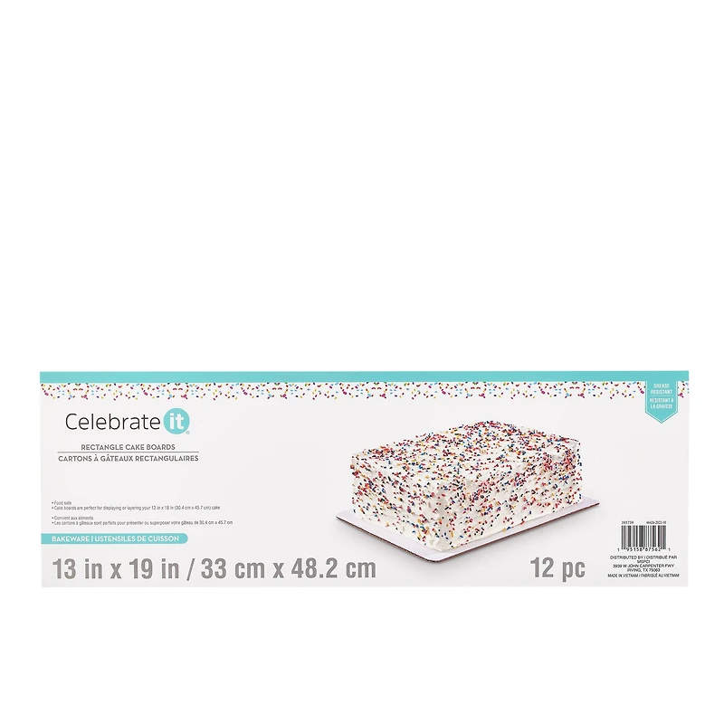 6 Packs: 12 ct. (72 total) 13" x 19" Cake Boards by Celebrate It®