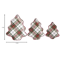 Plaid Ceramic Tree Plate Set by Ashland®