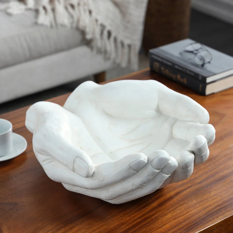 15" White Open Hands Sculpture