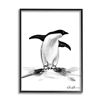 Stupell Industries Adorable Penguin On Snow Mound Arctic Tuxedo Bird in Frame Wall Art