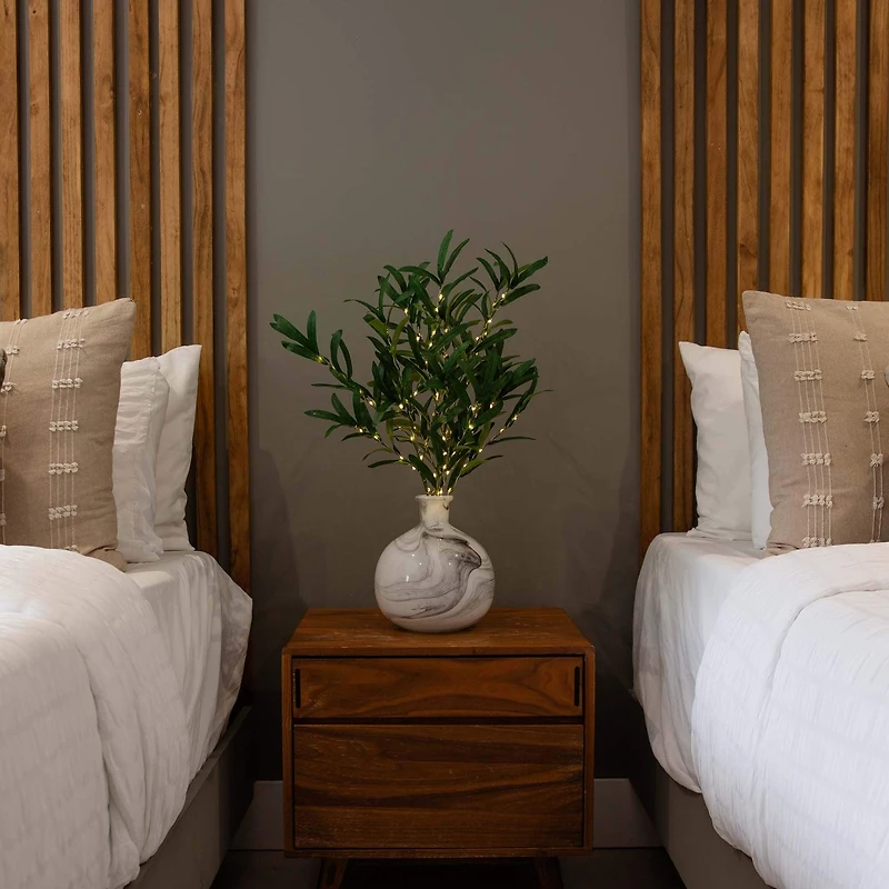 23" Pre-Lit Olive Branch Stem Set