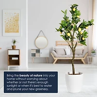 American Art Decor 4ft. Lemon Tree in White Ceramic Pot
