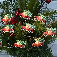 18ct. Warm White LED Red Truck & Christmas Tree String Lights on Silver Wire by Ashland®