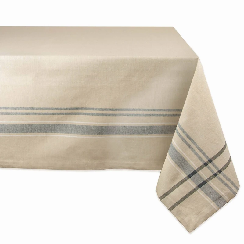 DII® 64" Black French Stripe Tablecloth
