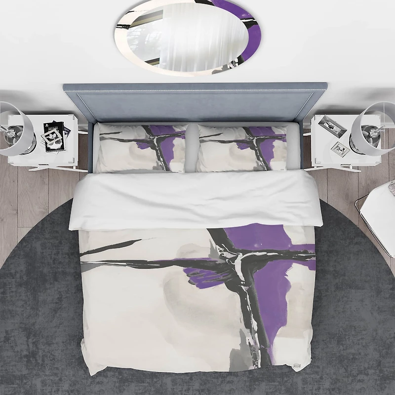 Designart 'Glam Cerulean I' Geometric Bedding Set