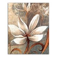 White And Copper Magnolia 16" x 20" Canvas Wall Art