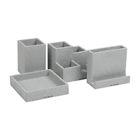 Mind Reader Terrazzo Collection Gray 4 Piece Desktop Organization Set