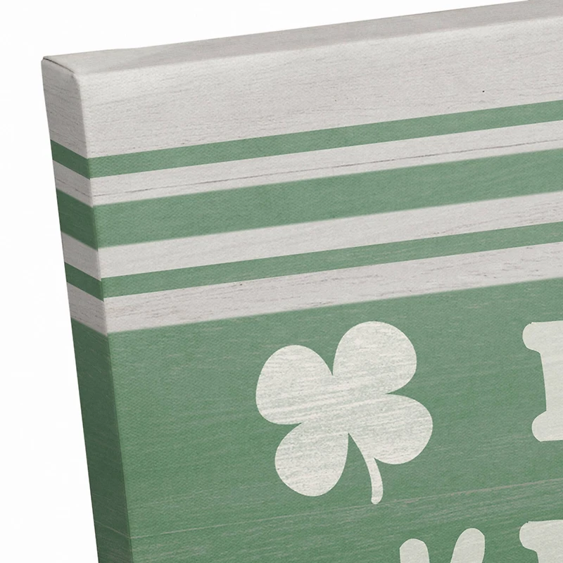 Irish kisses shamrock wishes 16" x 16" Canvas Wall Art