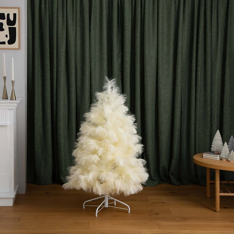 4ft. Unlit Off-White Pampas Grass Artificial Christmas Tree