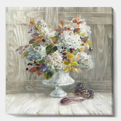 Designart - Rustic Florals White