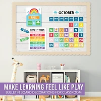 Hadley Designs Rainbow Circle Time Bulletin Board Calendar for Classroom Wall Set