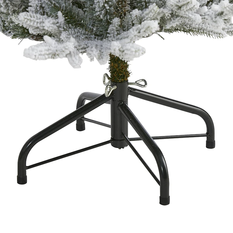 4ft. Pre-Lit Flocked Fraser Fir Artificial Christmas Tree with Warm White LED Lights