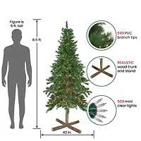 6.5ft. Pre-Lit Royal Alpine Artificial Christmas Tree, Clear Lights
